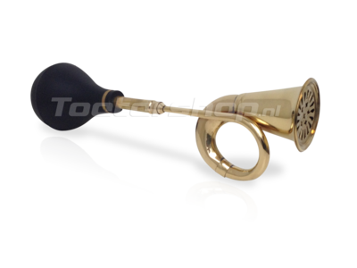 Short Brass Taxi horn - ToeterShop - tourtoeter or tour horn, the tour de france horn claxon, duketoeter, luchthoorn met melodie, koetoeter, bullhorn dukestoeter - hoorn - original Kockum Hadley